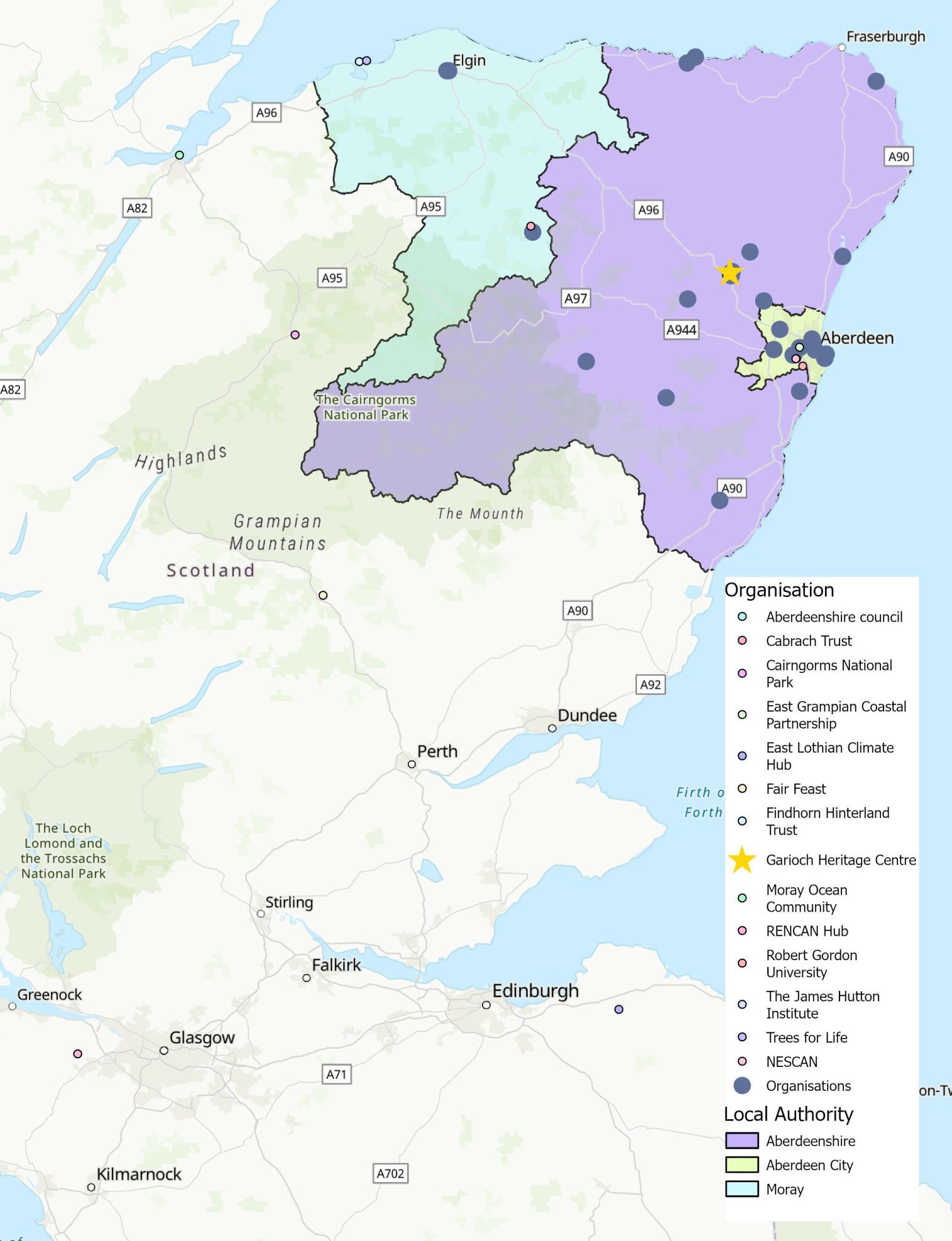 Map of NESBiP & NESCAN Spring Seminar Attendees